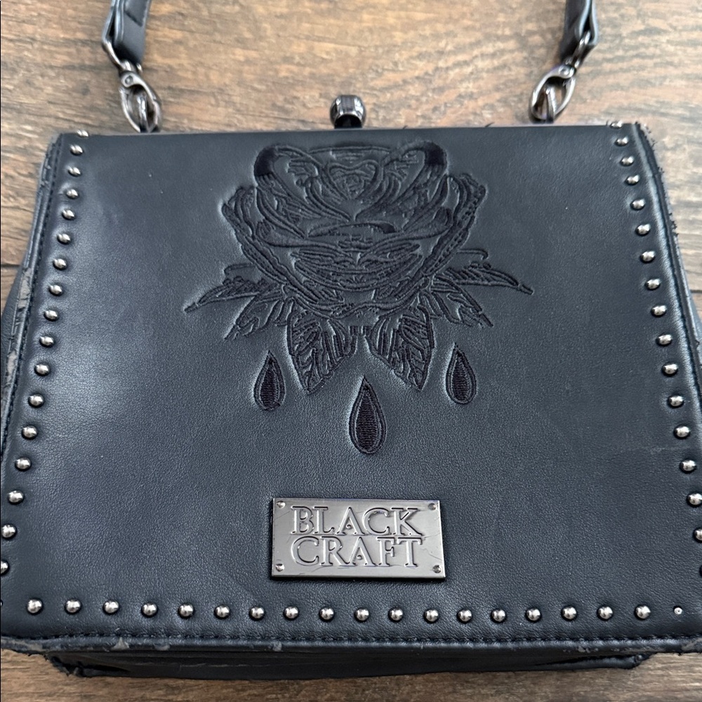 BlackCraft Black Embossed Crossbody Bag